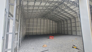 40' x 40' x 15' Light Stone Metal Garage